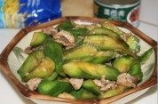 色泽不错的猪肉炒丝瓜