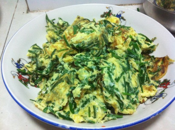 色味俱佳的韭菜炒鸭蛋