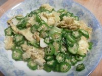 家常菜秋葵炒鸡蛋做法图解8)