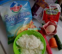 简单美味米饭火腿肠披萨做法图解1)