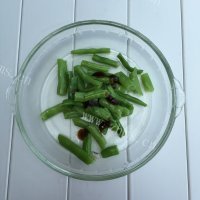 快手微波蚝油四季豆做法图解4)