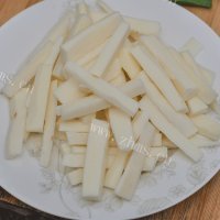 脆爽冻魔芋烩山药做法图解2)