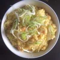 美味的小米土豆焖饭做法图解4)