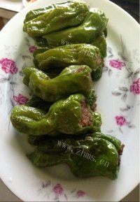 家常菜青椒酿肉做法图解6)