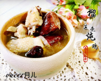 美味的榴莲壳炖鸡