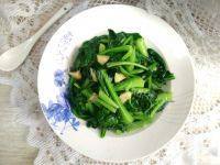 香喷可口的蒜香花油菜做法图解7)