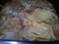 美味的鲜虾白菜汤做法图解13)