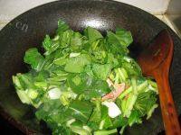 家常菜油菜炒肉做法图解6)