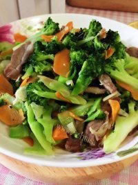 家常菜西兰花炒肉做法图解12)