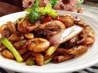 美味的油爆小黄海虾做法图解9)