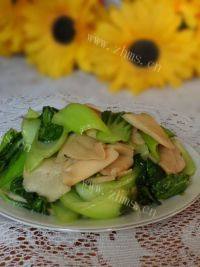 家常菜杏鲍菇炒油菜
