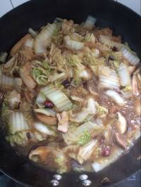 热腾腾的猪肉白菜炖粉条做法图解11)