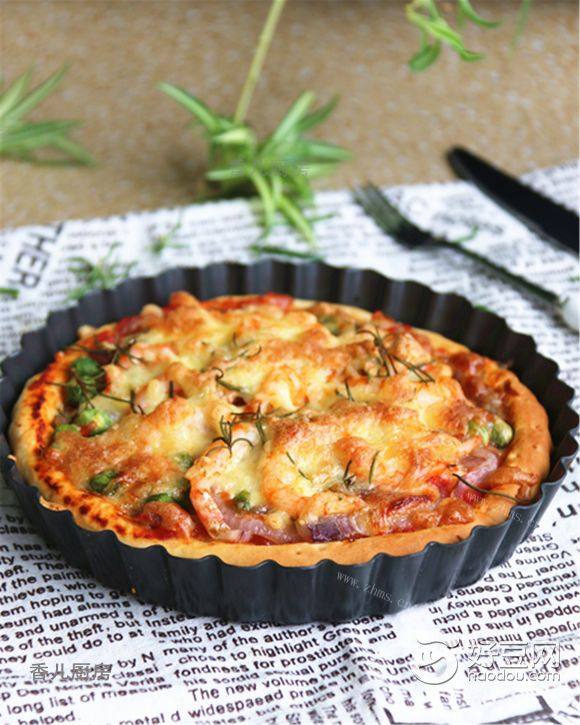 「手工美食」甜虾披萨