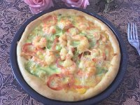 好吃的 鲜虾香菇披萨做法图解15)