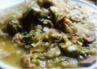 自制酸菜粉丝肉丝汤做法图解5)