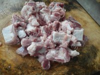 家常菜榨菜蒸排骨做法图解3)