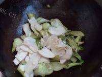 家常菜杏鲍菇炒油菜做法图解5)