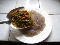 美味酸豆角拌红薯粉做法图解9)