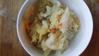 美味的酸菜蕨根粉做法图解3)
