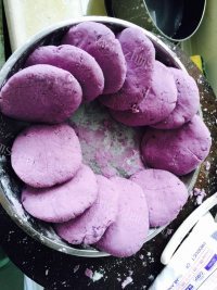 自制紫薯饼做法图解7)