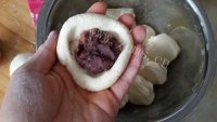 美味的黄米面粘豆包做法图解4)