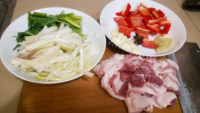 荞菜炒肉做法图解2)