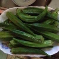 家常菜秋葵炒虾仁做法图解1)