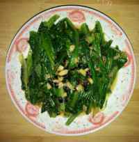 美味的豆豉油麦菜做法图解6)