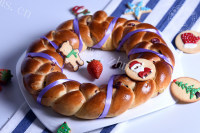 圣诞花环面包-面包的	的做法图解十三