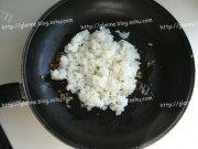 虾味青菜炒饭做法图解3)