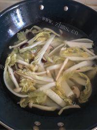 家常娃娃菜菌豆腐味增汤做法图解9)