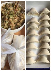 自制猪肉萝卜白菜饺子做法图解5)