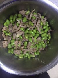 家常菜毛豆炒肉丝