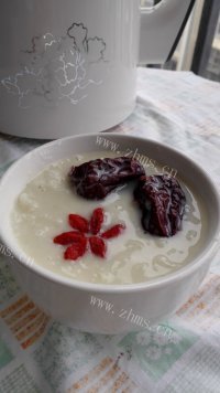 美味的豆浆冰糖粥做法图解5)