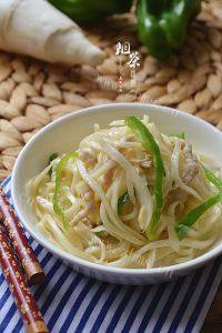 家常菜茭白炒肉丝