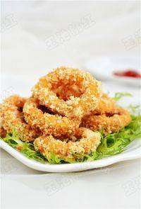 酥脆的酥炸鱿鱼圈