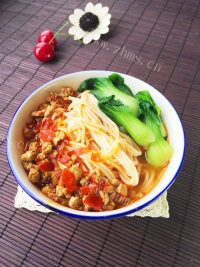 美味的油菜担担面做法图解6)