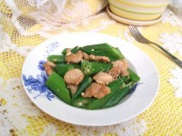 家常菜秋葵炒肉做法图解8)
