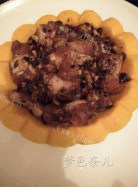 好逗豆豉排骨蒸南瓜做法图解5)