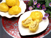 美味的绿豆沙馅南瓜包做法图解12)