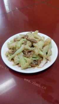香炒肉丝花菜做法图解7)