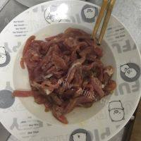 家常菜青椒炒肉丝做法图解3)