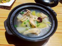 虾干胡瓜炖鸡汤做法图解9)