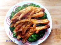 好吃的西兰花扣鹅掌做法图解14)