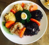 美味的三色珍珠丸子做法图解7)