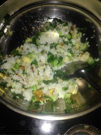 营养小青菜蛋炒饭做法图解7)