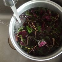 健康素蘸红苋菜做法图解2)