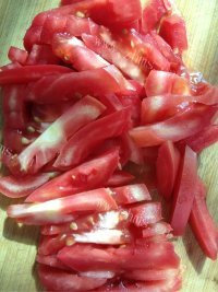 家常菜西红柿炒土豆丝做法图解4)