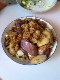 家常菜红烧肉末茄子