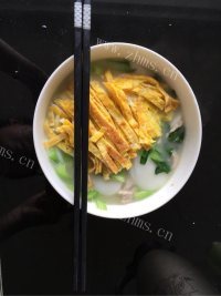 美味青菜肉丝蛋丝年糕做法图解8)